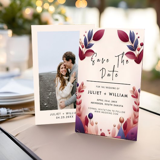 Save The Date Soft Turquoise Fall Bold Jewel Tone Mariage