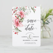 Save The Date Soft Winter Berry Mariage de Noël | Photo (Debout devant)