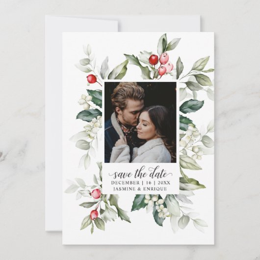 Save The Date Soirée Berry hiver Noël | Photo Enregistrer La Dat (Devant)