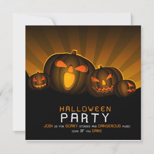 Save The Date Soirée d'Halloween avec citrouilles effrayants (Devant)