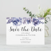 Save The Date Soirée d'hiver florale violette Rose (Debout devant)