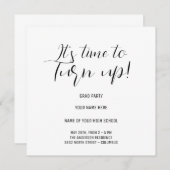 Save The Date Soirée élégante de calligraphie noire et blanche (Devant / Derrière)