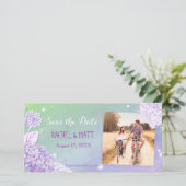 Save The Date Soirée Hydrangeas Mariage Photo Enregistrer la dat (Debout devant)