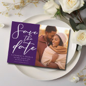 Save The Date Soirée Royale en violet avec photo