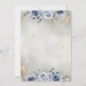 Save The Date Soleil d'or céleste, Roses de lune bleue Étoiles (Dos)