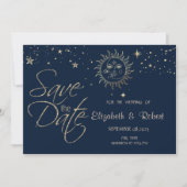Save The Date Soleil Et Lune En Or Céleste (Devant)