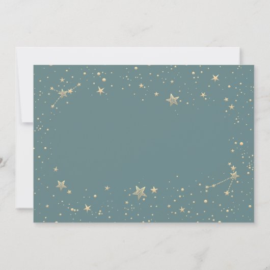 Save The Date Soleil Or Céleste Et Étoiles Lune Mint Vert (Dos)