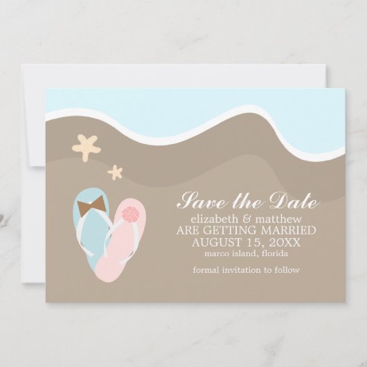 Save The Date Son et ses tongs sauvent la date (Devant)