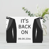 Save The Date Son mariage gay noir et blanc est de retour (Debout devant)