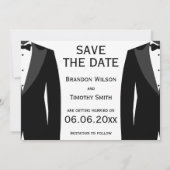 Save The Date Son mariage gay noir et blanc est de retour (Dos)