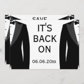 Save The Date Son mariage gay noir et blanc est de retour (Devant / Derrière)