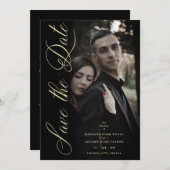 Save The Date Sophisticated Photo Engaged Couple Wedding Covid19 (Devant / Derrière)