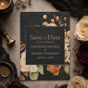 Save The Date Sorcière de la Forêt Fleurs Noires Enregistrez la