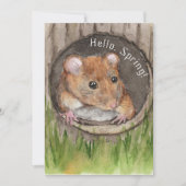 Save The Date Souris rustique aquarelle (Devant)