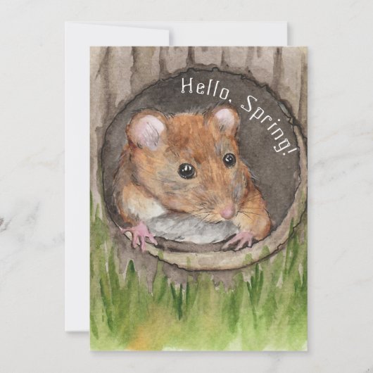 Save The Date Souris rustique aquarelle (Devant)