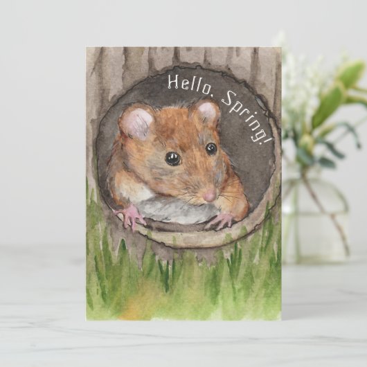 Save The Date Souris rustique aquarelle (Debout devant)