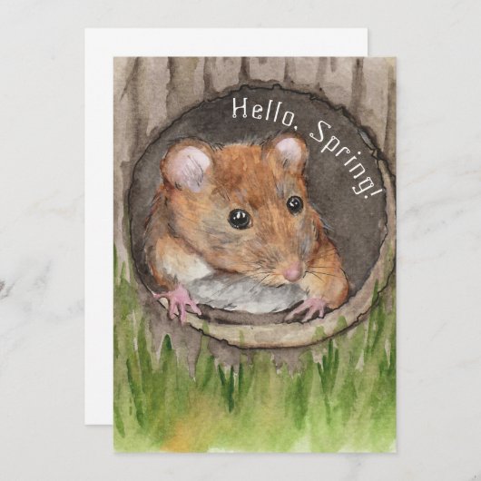 Save The Date Souris rustique aquarelle (Devant / Derrière)