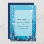 Save The Date Sous la mer Mariage nautique Photo Save the Dat (Devant / Derrière)