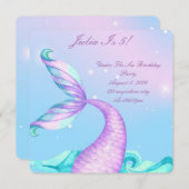 SAVE THE DATE SOUS LA MER MERMAID L'INVITATION D'ANNIVERSAIRE (Devant / Derrière)