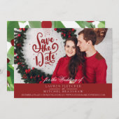 Save The Date Sous le Mariage de Noël Mistletoe (Devant / Derrière)