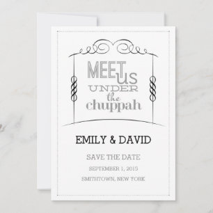 Save The Date Sous le mariage juif chuppah sauvez la date