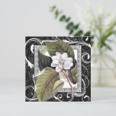 Save The Date Southern Belle Magnolia Enregistrer la date Damask (Debout devant)