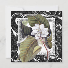 Southern Belle Magnolia Enregistrer la date Damask