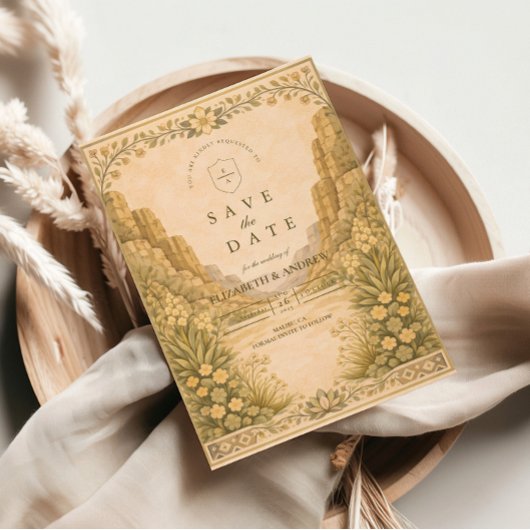 Save The Date Southwestern Desert Floral Wedding