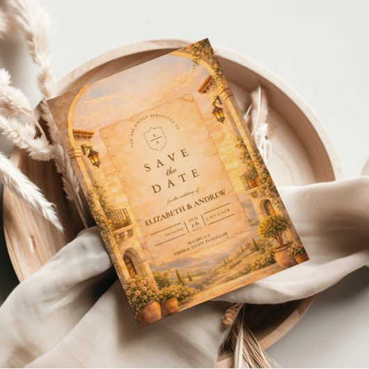 Save The Date Spanish Archway Romance Wedding