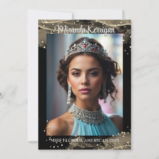 Save The Date Sparkling Sand Pageant Autograph Card QR Code (Devant)