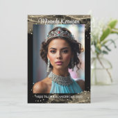 Save The Date Sparkling Sand Pageant Autograph Card QR Code (Debout devant)