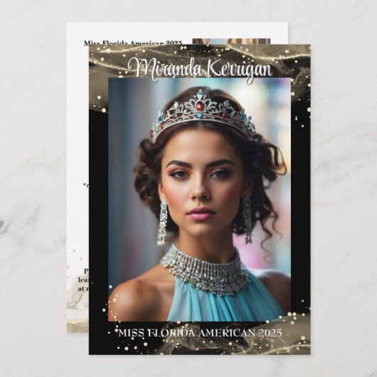 Save The Date Sparkling Sand Pageant Autograph Card QR Code (Devant / Derrière)