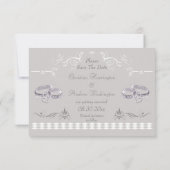Save The Date Sparkly Mariages Bands & Hearts Enregistrer La Dat (Dos)
