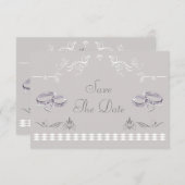 Save The Date Sparkly Mariages Bands & Hearts Enregistrer La Dat (Devant / Derrière)