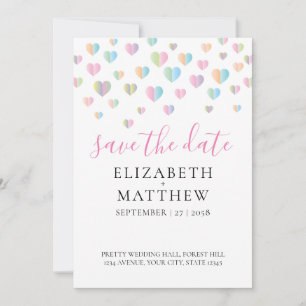 Save The Date Speckles Coeur Coloré Design