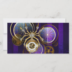 Save The Date Spider Steampunk sur Arrière - plan pourpre