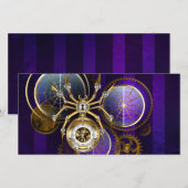Save The Date Spider Steampunk sur Arrière - plan pourpre (Devant / Derrière)