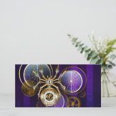 Save The Date Spider Steampunk sur Arrière - plan pourpre (Debout devant)