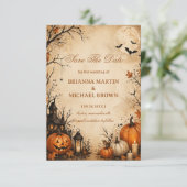 Save The Date Spooky Autumn Pumpkin Night (Debout devant)