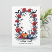 Save The Date Spooky Halloween Gothic Arch Wedding (Debout devant)