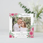 Save The Date Spring Blooming Pink Shades Wedding Photo (Debout devant)