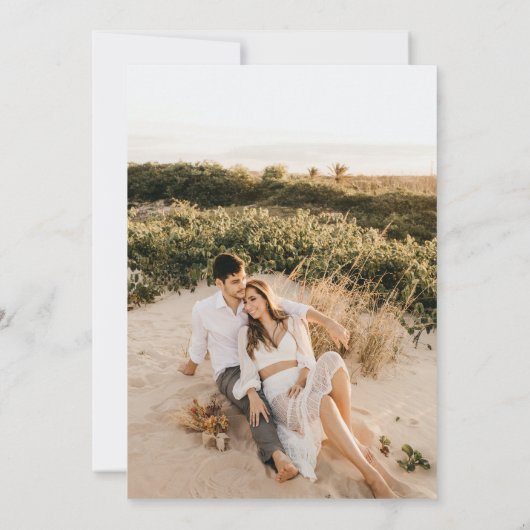Save The Date Spring Fleur de lis art bleu blanc photo mariage (Dos)