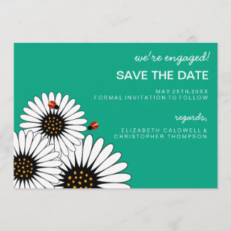 Save The Date Spring Fling Gerbera Daisies SAVE THE DATE-green