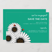 Save The Date Spring Fling Gerbera Daisies SAVE THE DATE-green (Devant / Derrière)