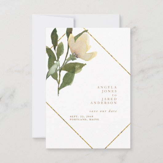 Save The Date Spring Gold & White Simple Enregistrer notre date (Devant)