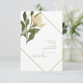 Save The Date Spring Gold & White Simple Enregistrer notre date (Debout devant)