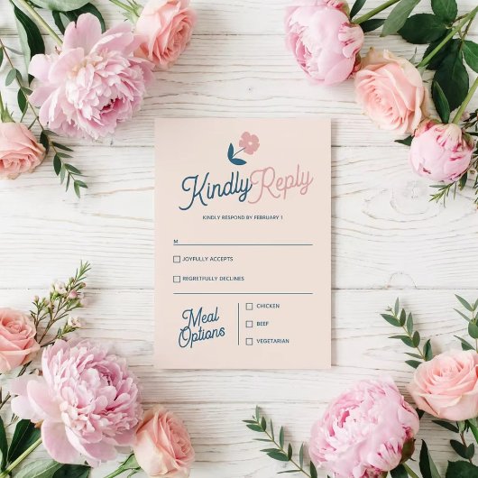 Save The Date Spring Pastel Petals RSVP Card