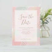 Save The Date Spring Pastel Pink Mariage d'art moderne (Debout devant)