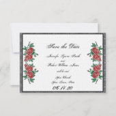 Save The Date Squelette gothique Mains Roses mariage Enregistrer (Devant)