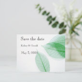 Save The Date Squelettes de feuilles sur blanc (Debout devant)